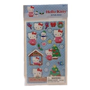 New in Packaging Hello Kitty 20 Puffy Stickers Glitter Holiday Christmas Edition